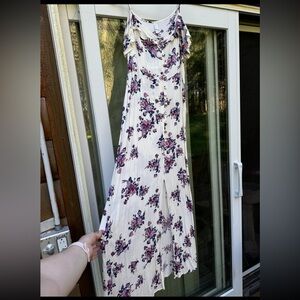 Floral White and Purple Women's Dress